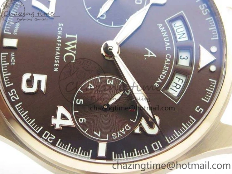 MIROTIME 0202 Popular Big Pilot Real PR IW502706 RG YLF 1:1 Best Edition Brown Dial On Calfskin Strap A 7223